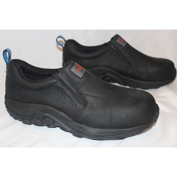 MERRELL MEN'S JUNGLE MOC LEATHER CT WORK SHOE SNEAKERS BLACK 9 NIB $135 - Picture 3 of 6